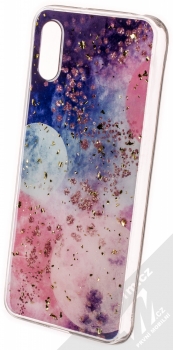 1Mcz Gold Glam Galaxie TPU ochranný kryt pro Xiaomi Redmi 9A, Redmi 9AT tmavě modrá růžová (dark blue pink)