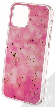1Mcz Gold Glam Růžové odlesky TPU ochranný kryt pro Apple iPhone 12, iPhone 12 Pro růžová (pink)