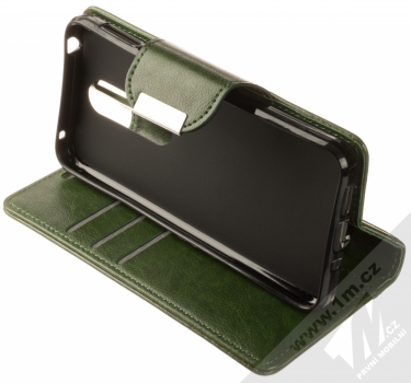 1Mcz Grain Hoof Book flipové pouzdro pro Nokia 7.1 mořské řasy zelená (seaweed green) stojánek