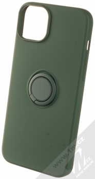 1Mcz Grip Ring ochranný kryt s držákem na prst pro Apple iPhone 14 Plus tmavě zelená (forest green)