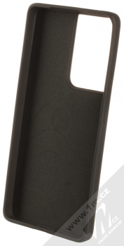 1Mcz Grip Ring ochranný kryt s držákem na prst pro Samsung Galaxy S21 Ultra černá (black) zepředu