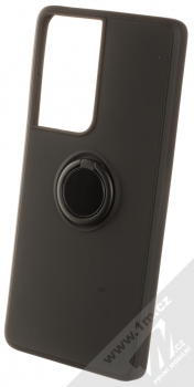 1Mcz Grip Ring ochranný kryt s držákem na prst pro Samsung Galaxy S21 Ultra černá (black)