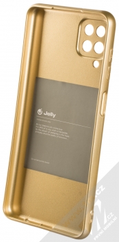 1Mcz Jelly TPU ochranný kryt pro Samsung Galaxy A12, Galaxy M12 zlatá (gold) zepředu