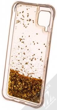 1Mcz Liquid Diamond Sparkle ochranný kryt s přesýpacím efektem třpytek pro Huawei P40 Lite zlatá (gold) zepředu