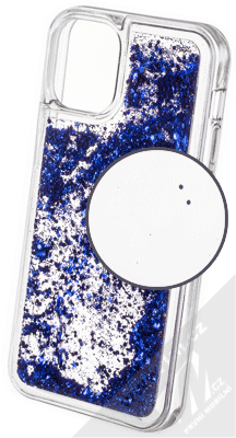 1Mcz Liquid Hexagon Sparkle ochranný kryt s přesýpacím efektem třpytek pro Apple iPhone 12 mini modrá (blue)