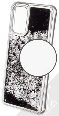 1Mcz Liquid Hexagon Sparkle ochranný kryt s přesýpacím efektem třpytek pro Samsung Galaxy A32 5G černá (black)
