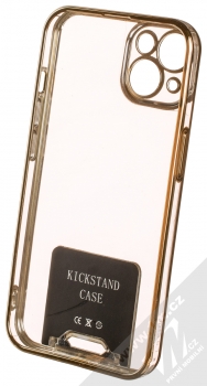1Mcz Lux Kickstand ochranný kryt pro Apple iPhone 13 zlatá (gold) zepředu