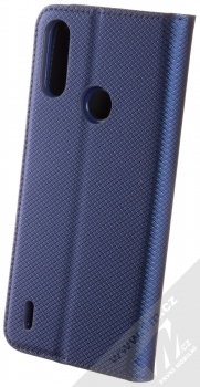 1Mcz Magnet Book Color flipové pouzdro pro Motorola Moto E7 Power, Moto E7i Power tmavě modrá (dark blue) zezadu