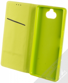 1Mcz Magnet Book Color flipové pouzdro pro Sony Xperia 10 limetkově zelená (lime green) otevřené