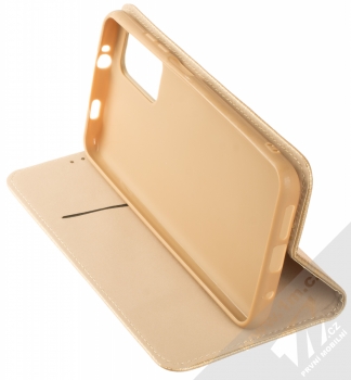 1Mcz Magnet Book Color flipové pouzdro pro Xiaomi Redmi 9T, Poco M3 zlatá (gold) stojánek