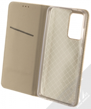 1Mcz Magnet Book flipové pouzdro pro Samsung Galaxy A52, Galaxy A52 5G zlatá (gold) otevřené