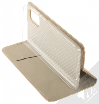 1Mcz Magnet Book flipové pouzdro pro Samsung Galaxy M51 zlatá (gold) stojánek
