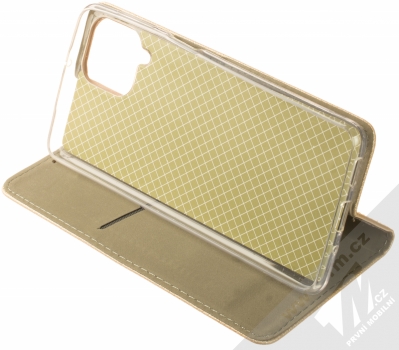 1Mcz Magnet Book flipové pouzdro pro Samsung Galaxy M53 5G zlatá (gold) stojánek