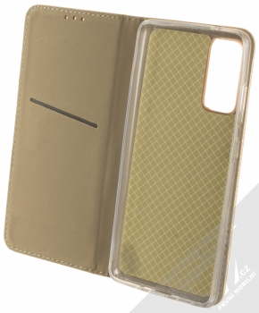 1Mcz Magnet Book flipové pouzdro pro Samsung Galaxy S20 FE, Galaxy S20 FE 5G zlatá (gold) otevřené