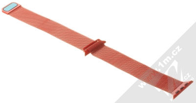 1Mcz Milanese magnetický řemínek z leštěného kovu pro Apple Watch 38mm, Watch 40mm, Watch 41mm červená (red) rozepnuté zezadu