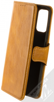 1Mcz Mirren Book flipové pouzdro pro Xiaomi Redmi Note 10 5G, Poco M3 Pro okrově hnědá (ochre brown)