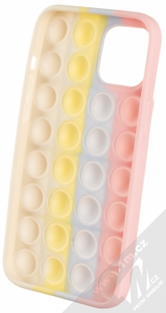 1Mcz Pop It antistresový ochranný kryt pro Apple iPhone 12 Pro Max růžová šedá žlutá béžová (pink grey yellow beige) zepředu