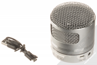 1Mcz Round Speaker Bluetooth reproduktor se světelnými efekty stříbrná (silver) balení