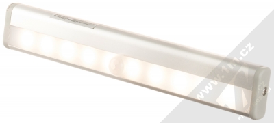 1Mcz SCDC0018 LED lampička se samolepicí magnetickou plochou a pohybovým senzorem 10 LED 4x AAA stříbrná (silver)
