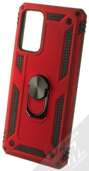 1Mcz Shield Ring odolný ochranný kryt s držákem na prst pro Samsung Galaxy A72, Galaxy A72 5G červená (red)