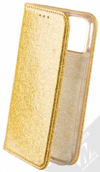 1Mcz Shining Book třpytivé flipové pouzdro pro Apple iPhone 12 mini zlatá (gold)