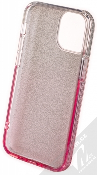1Mcz Shining Duo TPU třpytivý ochranný kryt pro Apple iPhone 13 mini stříbrná růžová (silver pink) zepředu