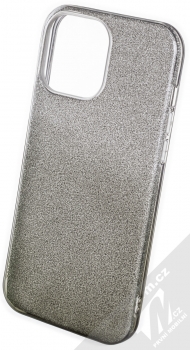 1Mcz Shining Duo TPU třpytivý ochranný kryt pro Apple iPhone 13 Pro Max stříbrná černá (silver black)