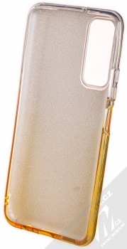 1Mcz Shining Duo TPU třpytivý ochranný kryt pro Huawei P Smart (2021) stříbrná zlatá (silver gold) zepředu