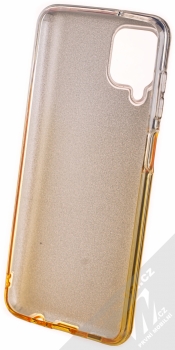 1Mcz Shining Duo TPU třpytivý ochranný kryt pro Samsung Galaxy A12 stříbrná zlatá (silver gold) zepředu