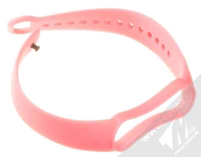 1Mcz Single Color Strap silikonový pásek na zápěstí pro Xiaomi Mi Band 5 růžová (pink) rozepnuté
