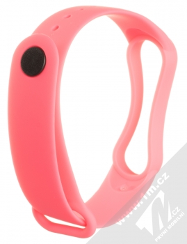 1Mcz Single Color Strap silikonový pásek na zápěstí pro Xiaomi Mi Band 5 růžová (pink) zezadu