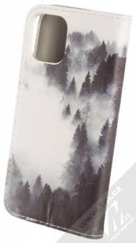 1Mcz Trendy Book Temný les v mlze 2 flipové pouzdro pro Apple iPhone 12 mini bílá (white) zezadu