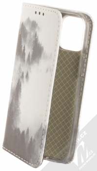 1Mcz Trendy Book Temný les v mlze 2 flipové pouzdro pro Apple iPhone 12 mini bílá (white)