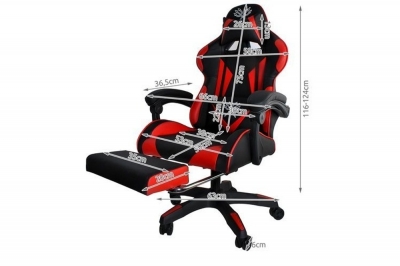 1Mcz Trojzubec herní židle, křeslo černá červená (black red)
