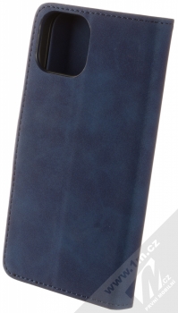 1Mcz Velvet Book flipové pouzdro pro Apple iPhone 14 tmavě modrá (dark blue) zezadu