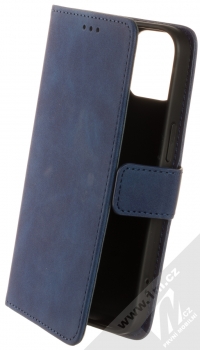 1Mcz Velvet Book flipové pouzdro pro Apple iPhone 14 tmavě modrá (dark blue)