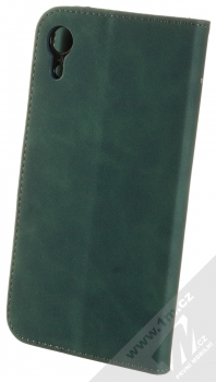 1Mcz Velvet Book flipové pouzdro pro Apple iPhone XR tmavě zelená (dark green) zezadu