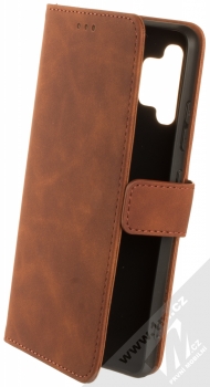 1Mcz Velvet Book flipové pouzdro pro Samsung Galaxy A32 hnědá (brown)