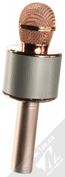 1Mcz WS-858 Bluetooth karaoke mikrofon s reproduktorem růžová zlatá (rose gold) zezadu