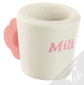 1Mcz YH050 Dětská čajová souprava ze dřeva 16 ks bílá světle růžová (white light pink) hrneček na mléko