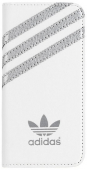 Adidas Booklet Case flipové pouzdro pro Apple iPhone 5, iPhone 5S white silver