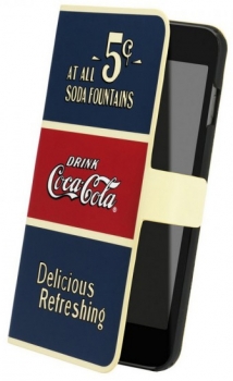 Coca Cola Old 5 Cents flipové pouzdro pro Apple iPhone 6 Plus pootevřený