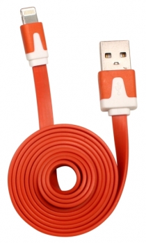 USB kabel plochý s Lightning konektorem pro Apple iPhone, iPad, iPod oranžová (orange)