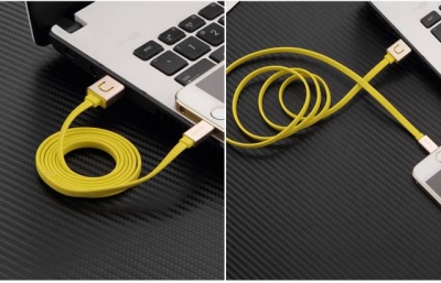 USAMS UC Brilliant plochý USB kabel s Apple Lightning konektorem použití