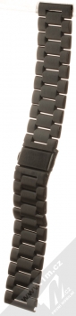 Aligator Watch Band PRO X pásek z leštěného kovu na zápěstí 22mm (bez osiček) černá (black)