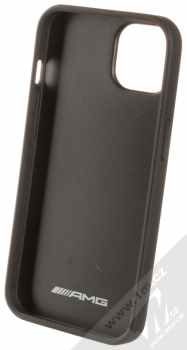 AMG Debossed Lines ochranný kryt z pravé kůže pro Apple iPhone 13 (AMHCP13MGSEBK) černá (black) zepředu