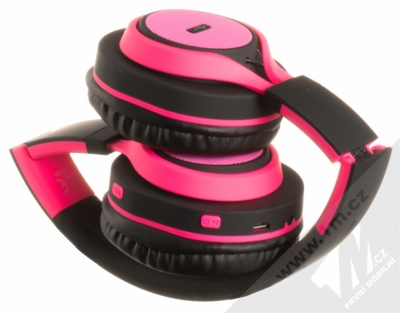 ART AP-B04-P Bluetooth Stereo headset černá růžová (black pink) složené