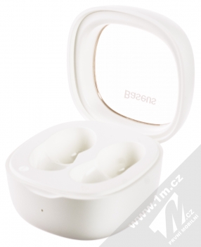 Baseus Bowie WM02 TWS Bluetooth stereo sluchátka (NGTW180002) bílá (white) nabíjecí pouzdro otevřené