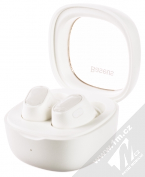 Baseus Bowie WM02 TWS Bluetooth stereo sluchátka (NGTW180002) bílá (white) nabíjecí pouzdro se sluchátky