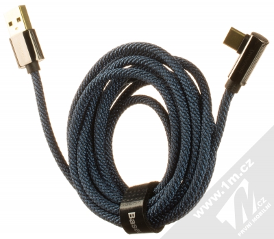 Baseus Legend Elbow Cable zalomený opletený USB Type-C kabel 66W délky 2 metry (CACS000503) modrá (blue) komplet